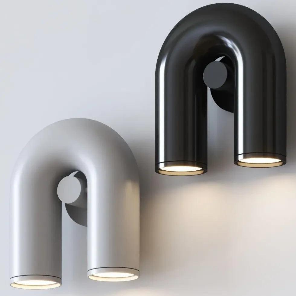 Lampă de perete LED modernă, neagră, în formă de U | livraina