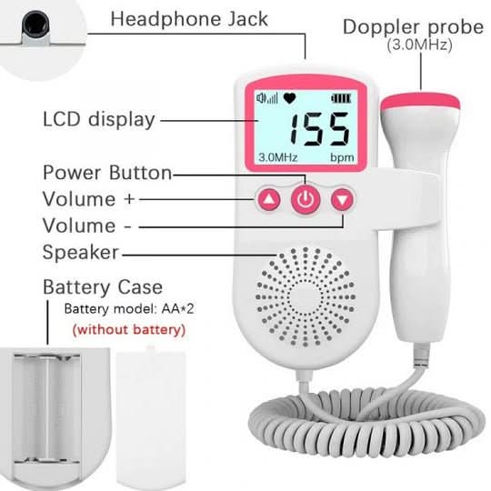 Monitor compacto LCD de frecuencia cardíaca fetal LumaPulse — diseño portátil