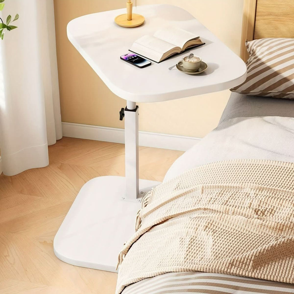 Mesa auxiliar ajustable para sofá y cama AeroLift — Superficie de madera