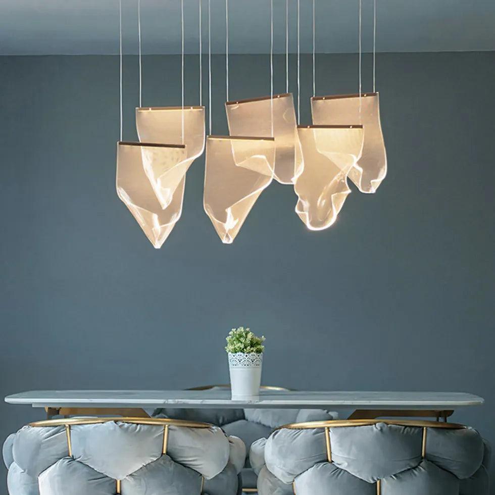 Creatieve onregelmatige gouden kroonluchter van acryl | livraina