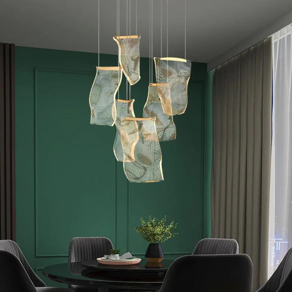 Creatieve onregelmatige gouden kroonluchter van acryl | livraina