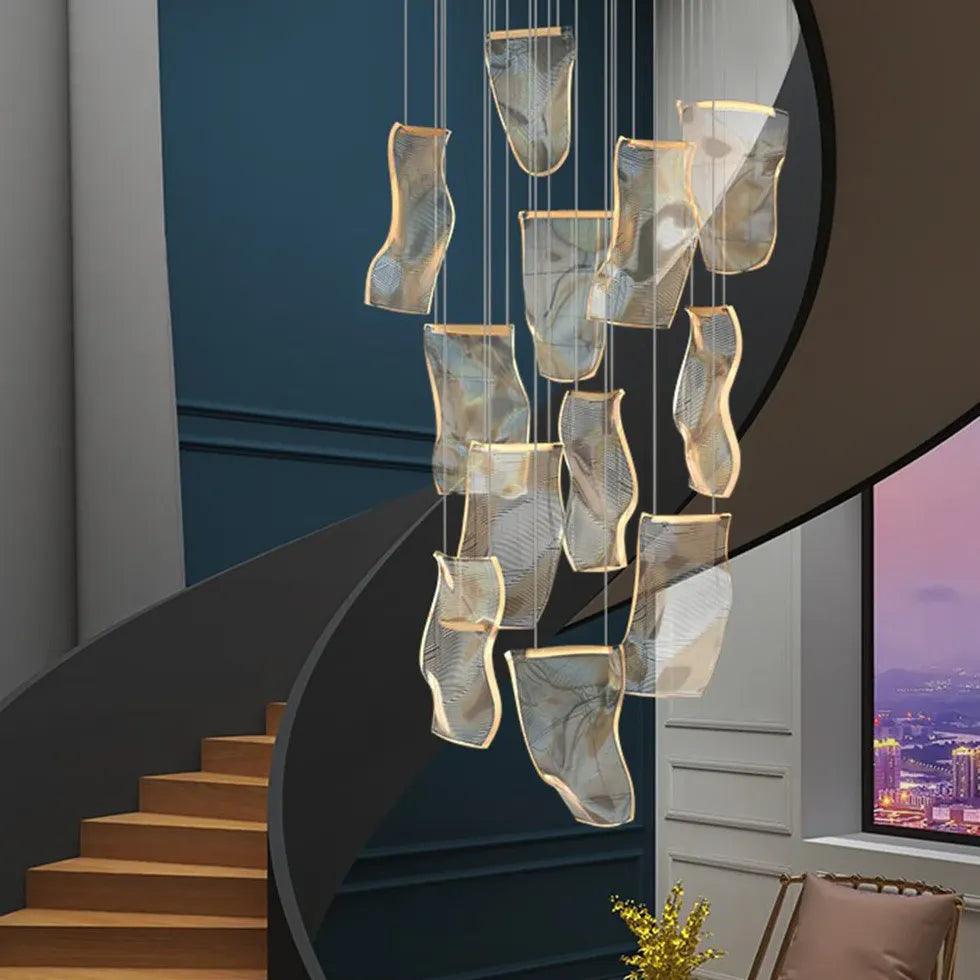 Creatieve onregelmatige gouden kroonluchter van acryl | livraina