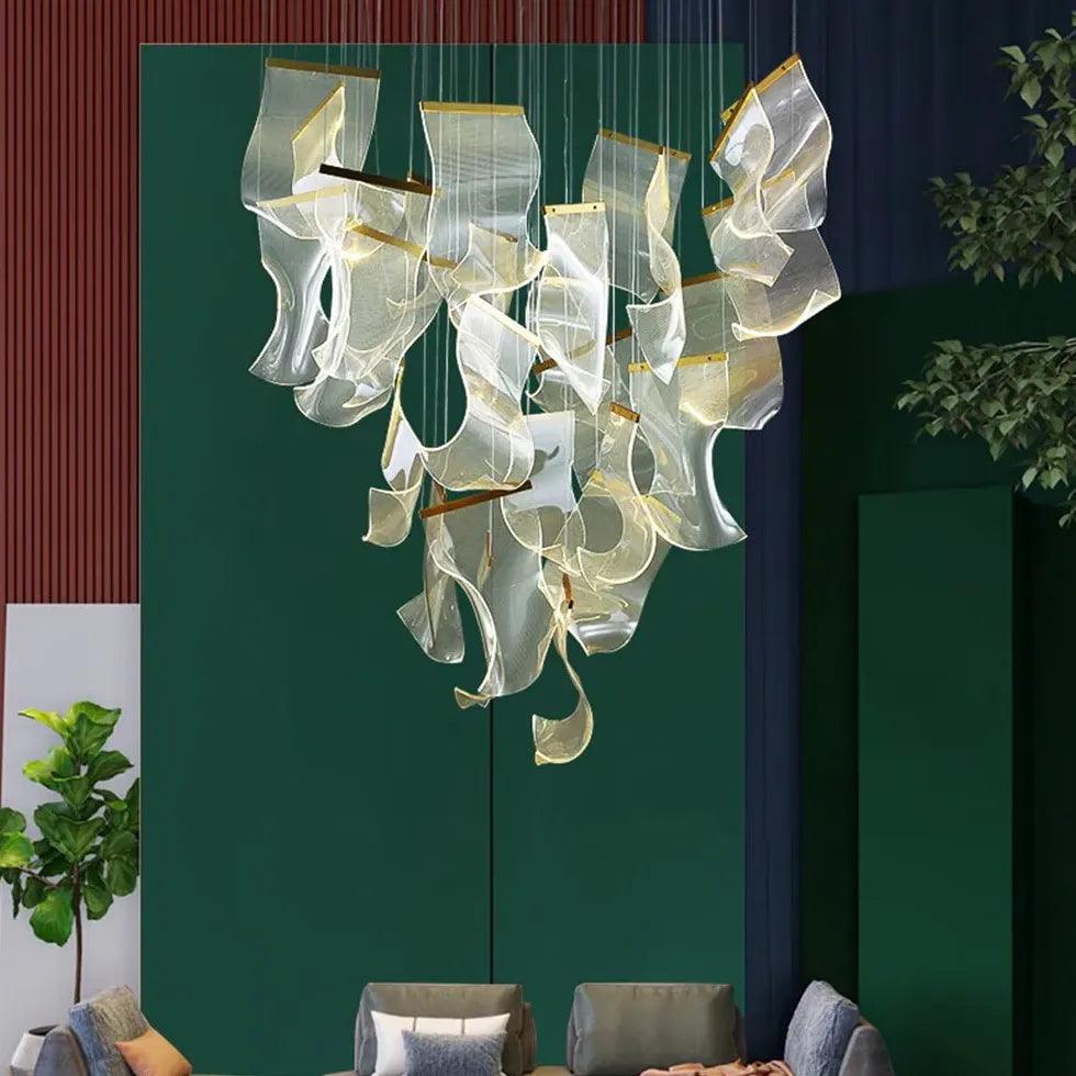 Creatieve onregelmatige gouden kroonluchter van acryl | livraina