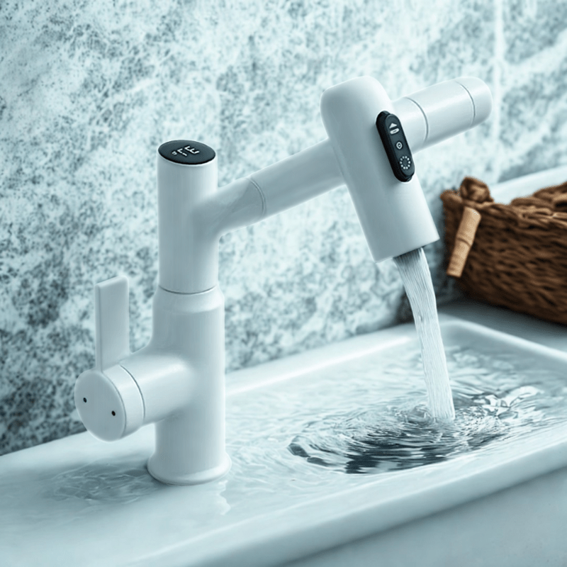 FlowMatrix Faucet — 360° Swivel, Adjustable Height, Temperature Display