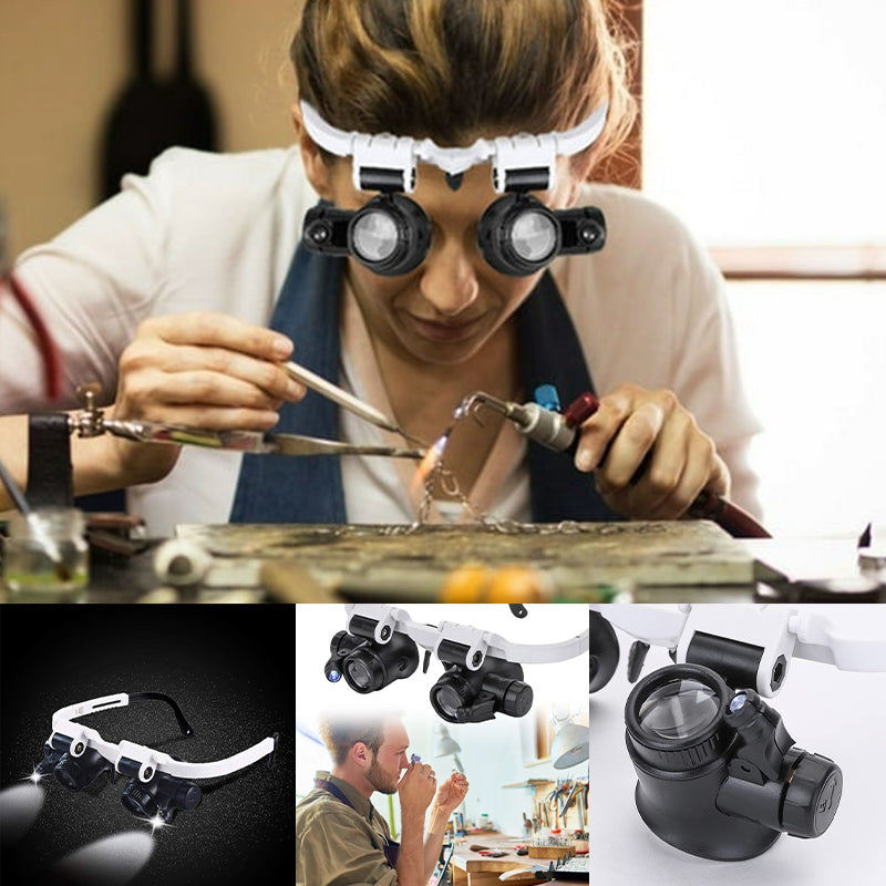 Lenti d'ingrandimento a doppio LED — 8x, 15x, 23x, lente girevole a 180°