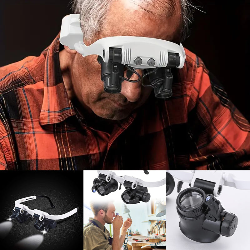 Lenti d'ingrandimento a doppio LED — 8x, 15x, 23x, lente girevole a 180°