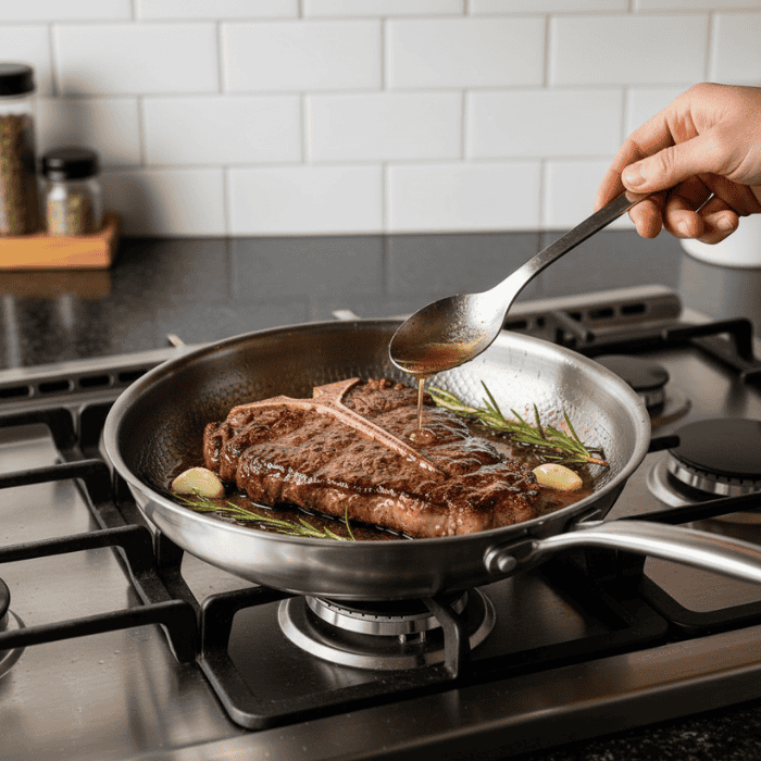 NovaPrime Titanium Pan — Uncoated, Compatible with All Hobs
