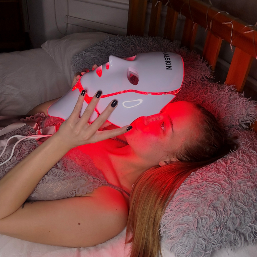 NovaGlow RegenMask Maska LED na twarz i szyję — 192 diody LED