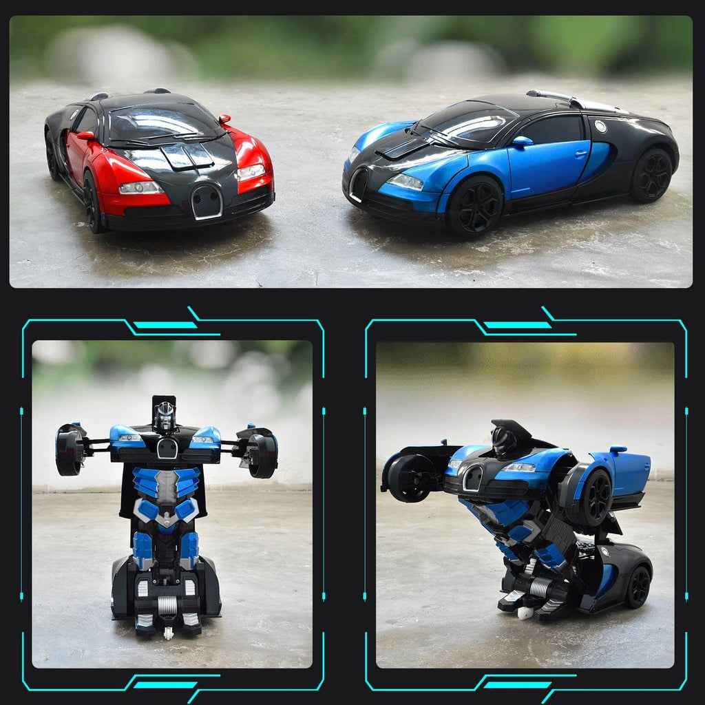 RC transformující robotické auto s ovládáním gesty — LED světla