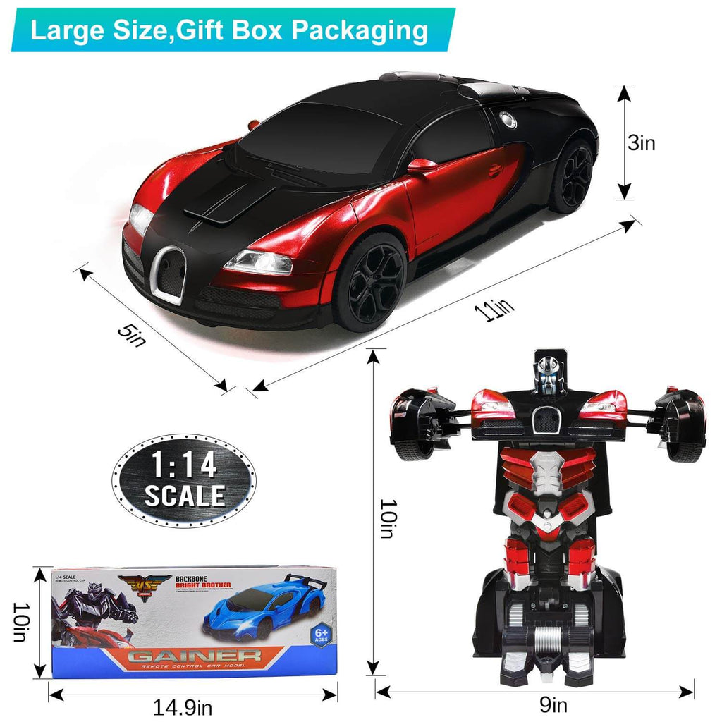 RC transformující robotické auto s ovládáním gesty — LED světla