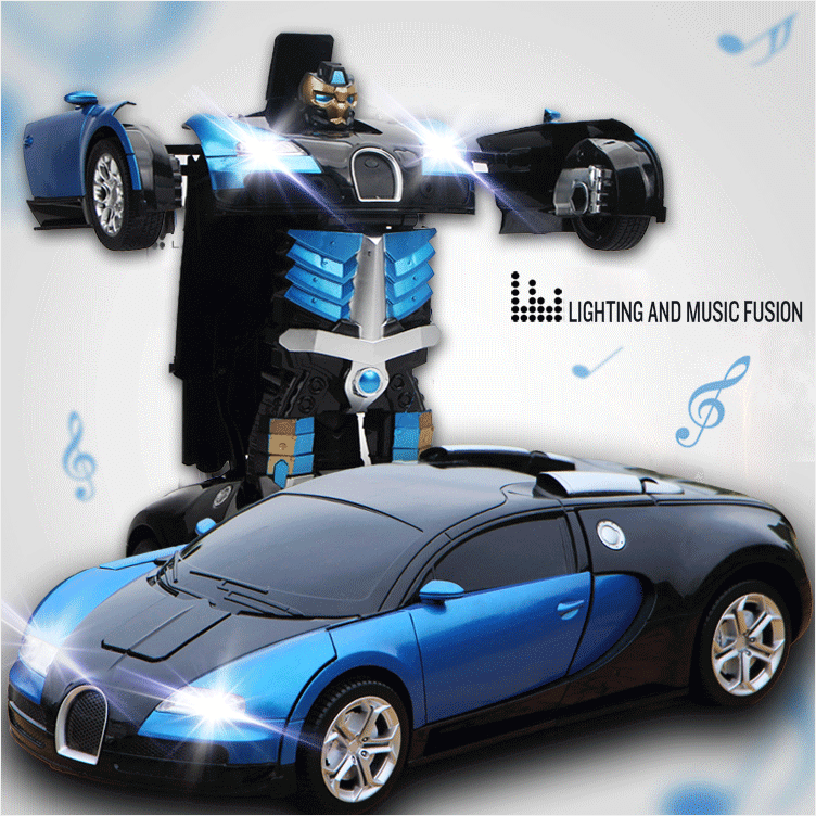 RC transformující robotické auto s ovládáním gesty — LED světla