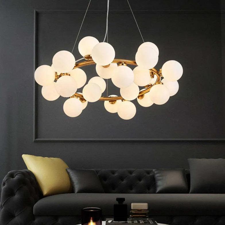 Moderner Glasglobus-Kronleuchter für das Esszimmer | livraina