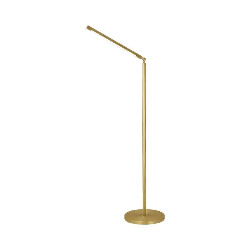 Lámpara de pie lineal dorada ajustable para sala de estar | livraina