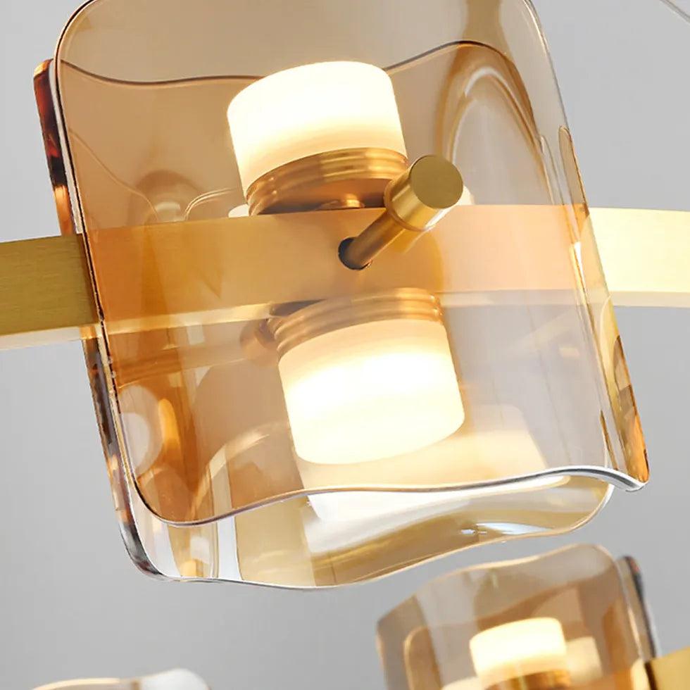 Enkel pendellampe i glass og messing for soverommet | livraina