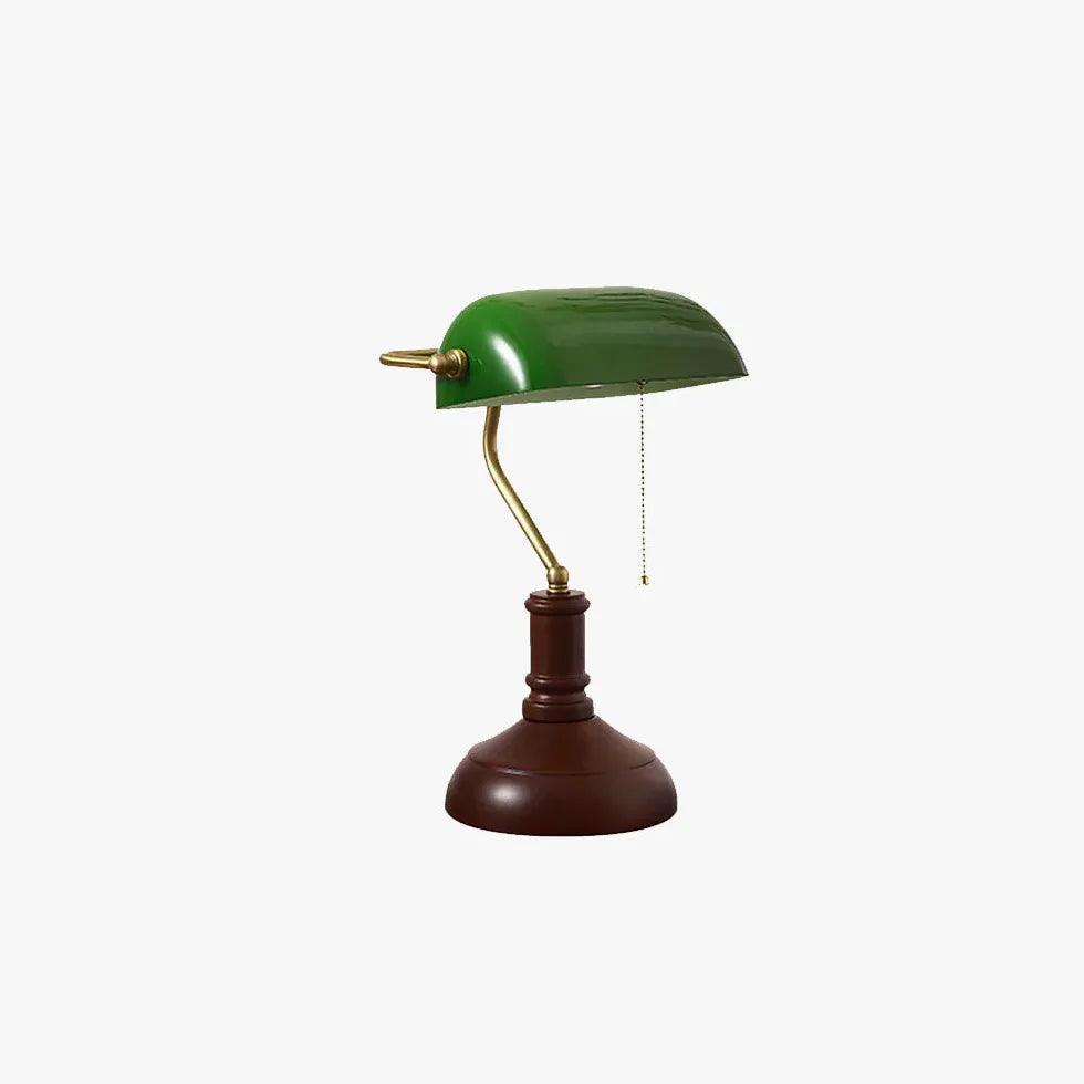 Retro skrivebordslampe i grønt glas, skånsom for øjnene, med LED | livraina