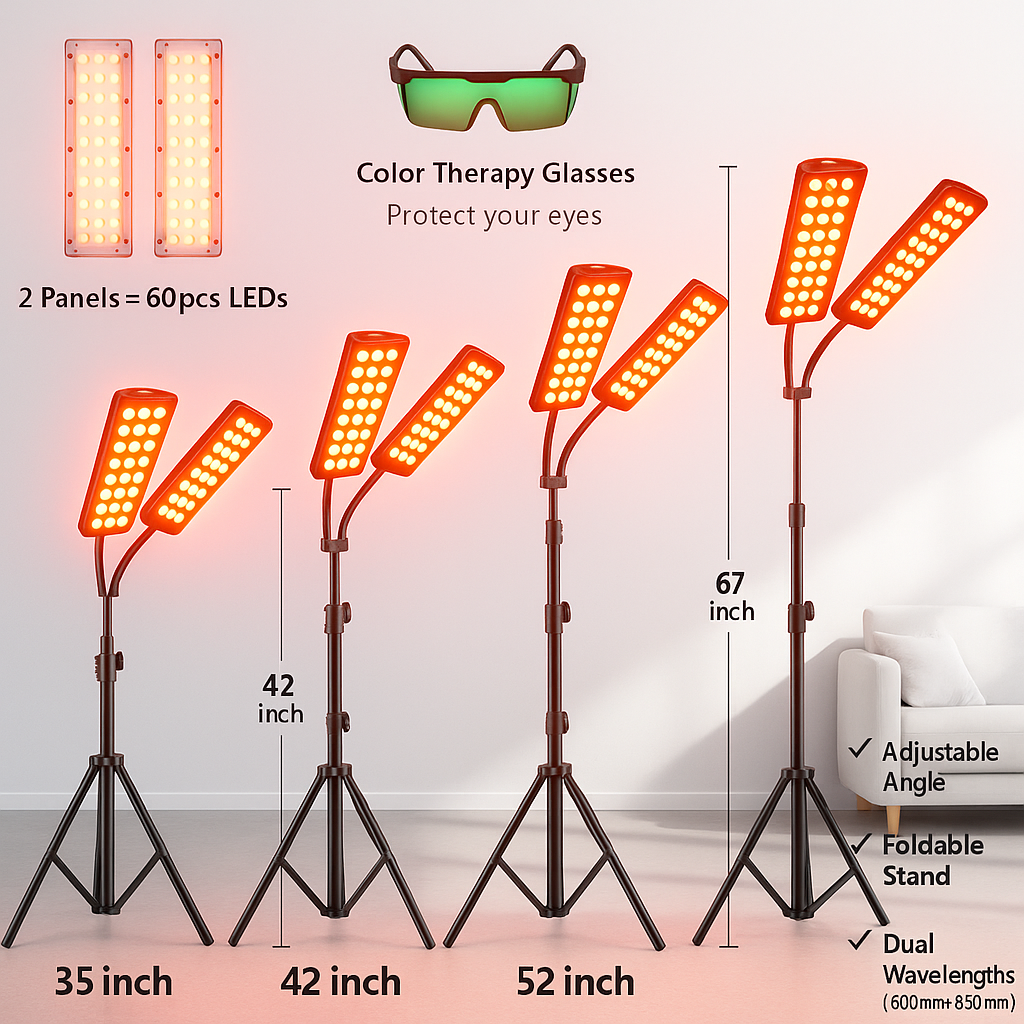Lampe de luminothérapie rouge flexible Theia — 660 nm/850 nm, double tête