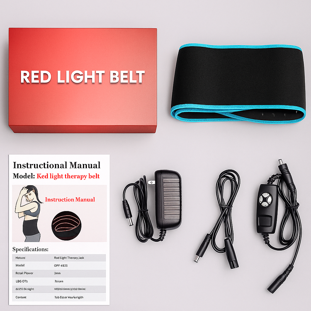חגורת טיפול באור LED AuraFlex — 660nm ו-850nm, 105 נורות LED