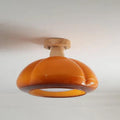 Kremfarget gresskarformet glasstaklampe | livraina