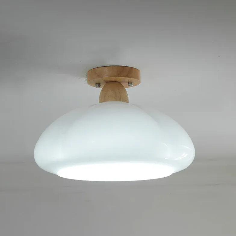 Kremfarget gresskarformet glasstaklampe | livraina