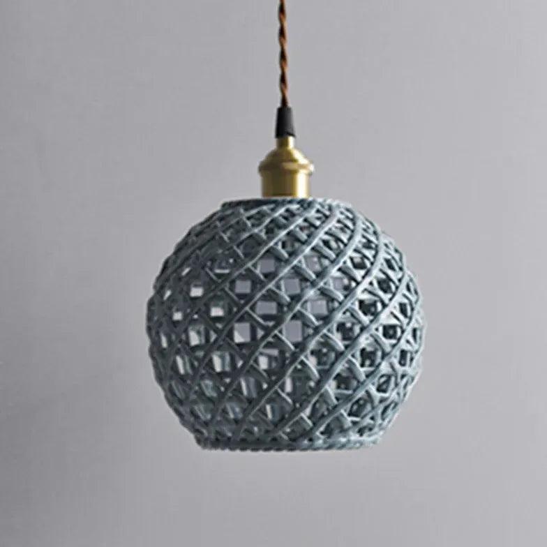 Lampă suspendată creativă din ceramică, cu grilaj din alamă | livraina