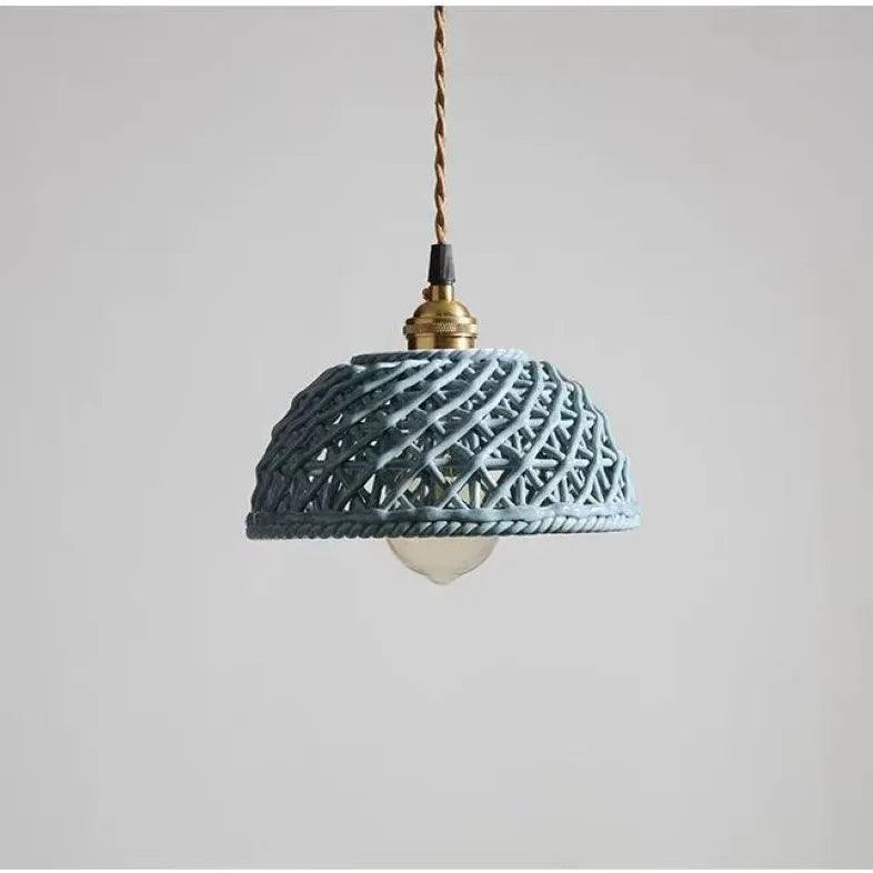 Lampă suspendată creativă din ceramică, cu grilaj din alamă | livraina