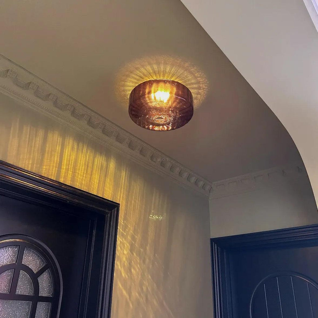 Fransk taklampa med räfflat glas | livraina