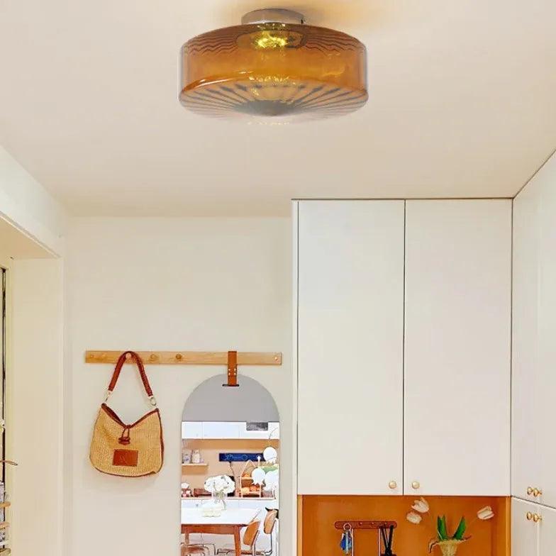 Fransk taklampa med räfflat glas | livraina