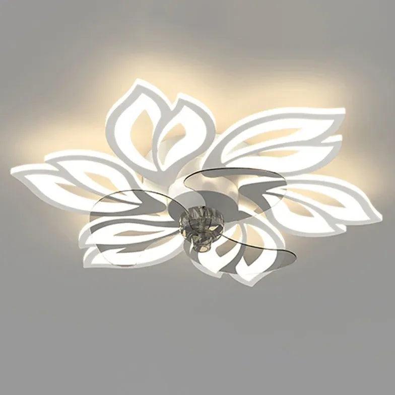 Koperen plafondventilator met verlichting, glazen crèmekleurige kap, voor de slaapkamer | livraina