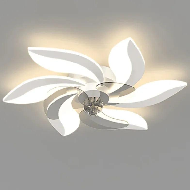 Koperen plafondventilator met verlichting, glazen crèmekleurige kap, voor de slaapkamer | livraina