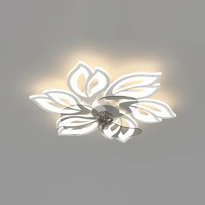 Moderner leiser Deckenventilator mit großem Blütenblatt-Design und Licht | livraina