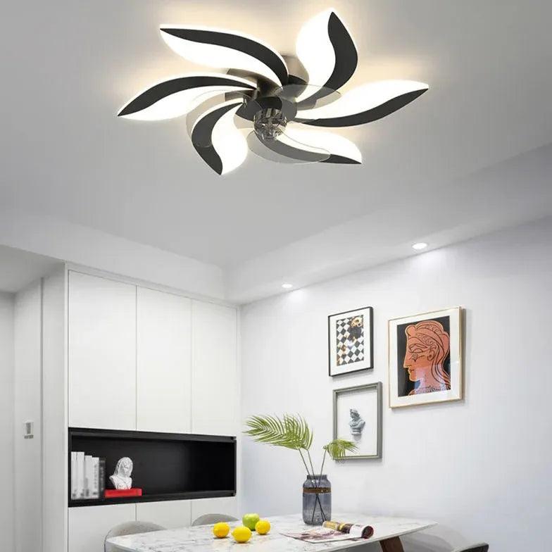 Moderner leiser Deckenventilator mit großem Blütenblatt-Design und Licht | livraina