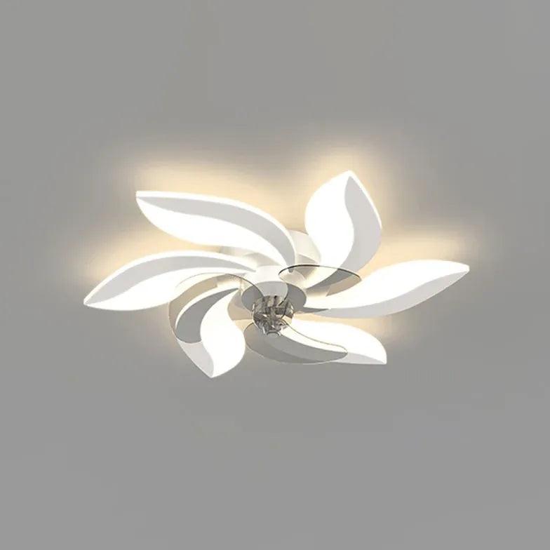 Moderner leiser Deckenventilator mit großem Blütenblatt-Design und Licht | livraina