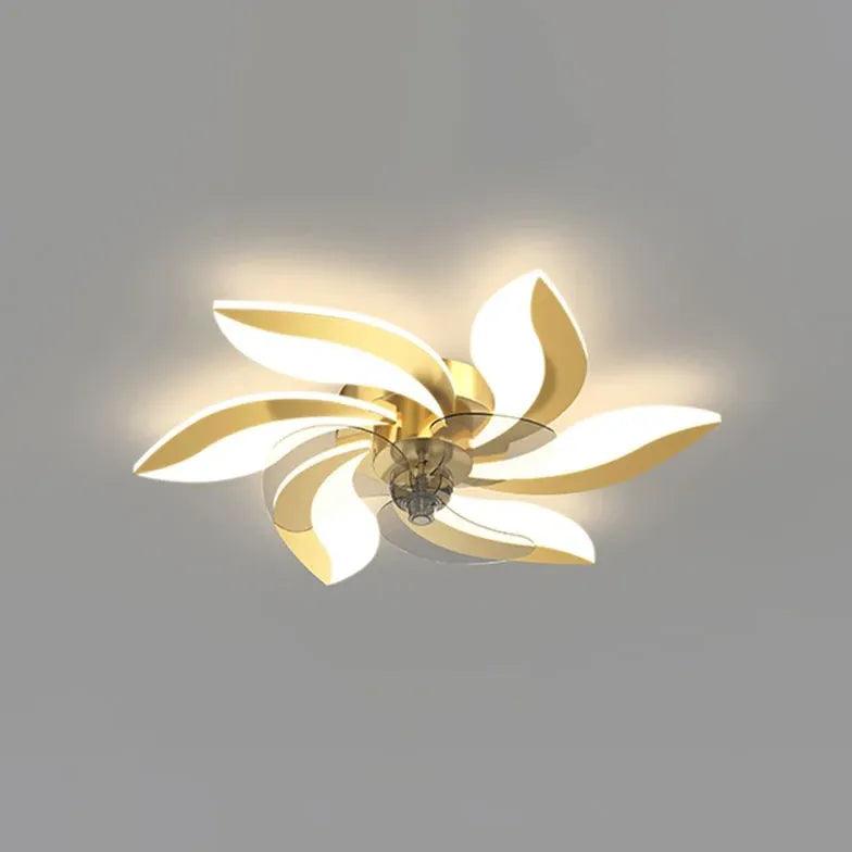 Moderner leiser Deckenventilator mit großem Blütenblatt-Design und Licht | livraina