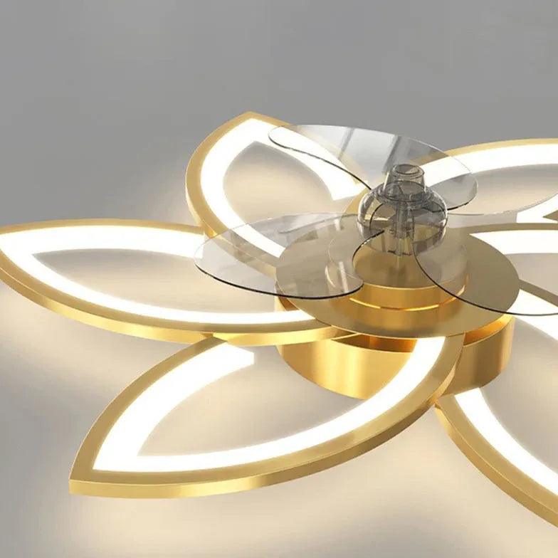 Moderner leiser Deckenventilator mit großem Blütenblatt-Design und Licht | livraina