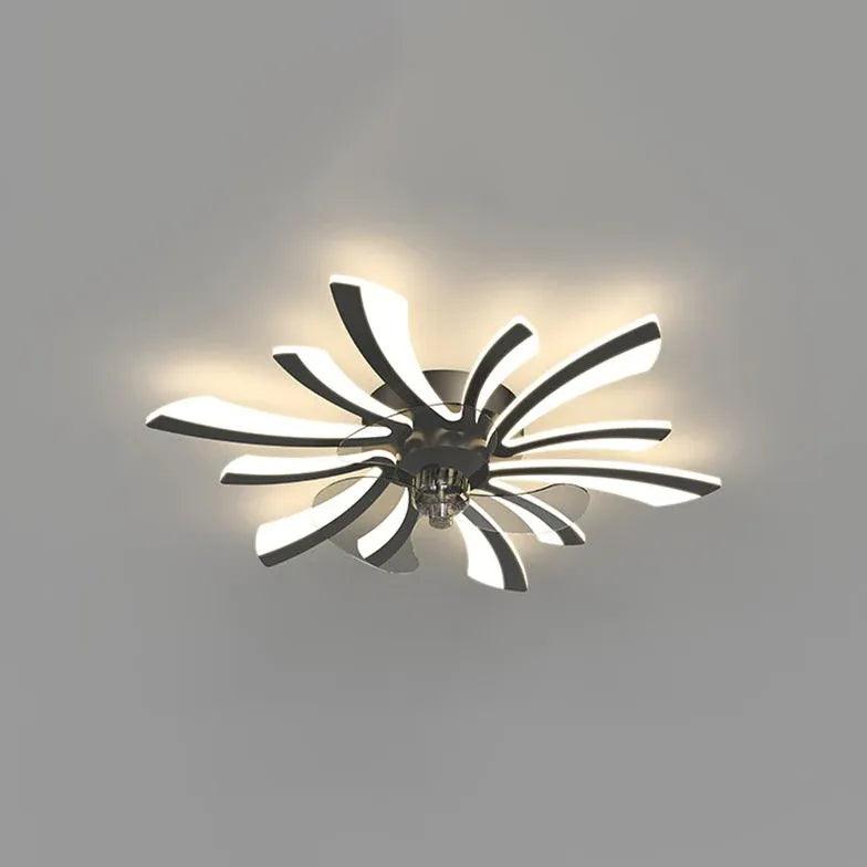 Moderner leiser Deckenventilator mit großem Blütenblatt-Design und Licht | livraina