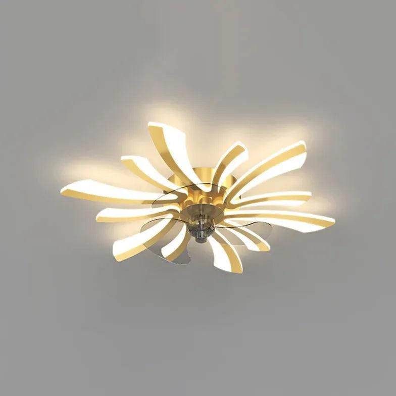 Moderner leiser Deckenventilator mit großem Blütenblatt-Design und Licht | livraina