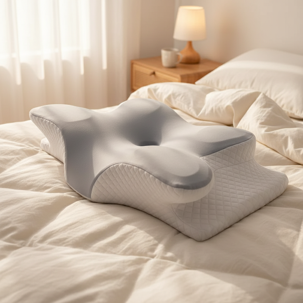 VitaRest Contour-geheugenschuimkussen — ergonomische vlindervorm, contourzijden met twee hoogtes
