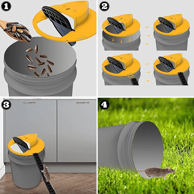 Capac-capcană ecologic GreenGuard ECOCATCH pentru găleți, fără cruzime — eliberare pentru capturi multiple