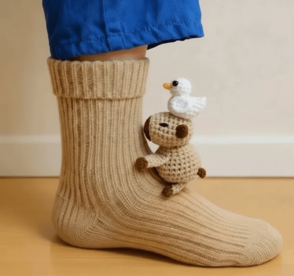 Calzini da casa 3D con animali SnugNest — Vestibilità confortevole, suola antiscivolo
