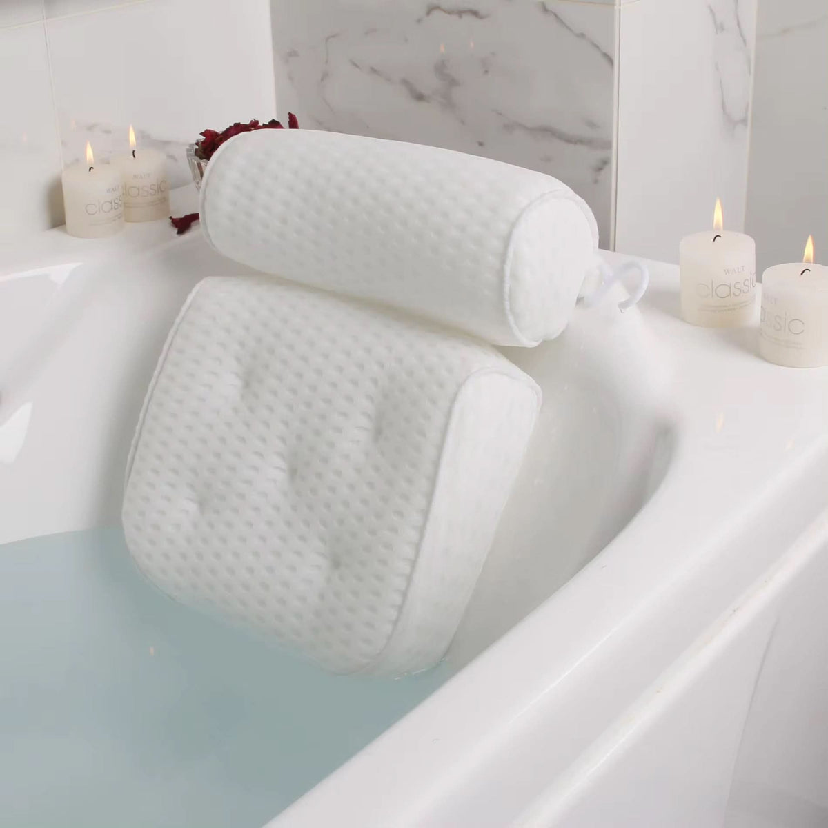 Almofada de banho ergonómica ZenNest ErgoRelax — apoio ergonómico para o pescoço e as costas