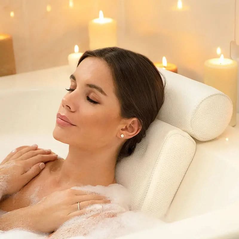 Almofada de banho ergonómica ZenNest ErgoRelax — apoio ergonómico para o pescoço e as costas