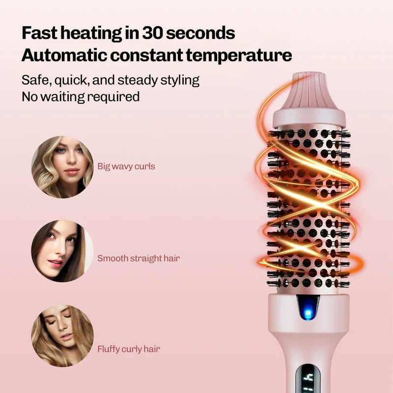 StyleFusion 1.5palcový horkovzdušný kulatý kartáč — styler na vlasy | ionizační, 6 nastavení teploty