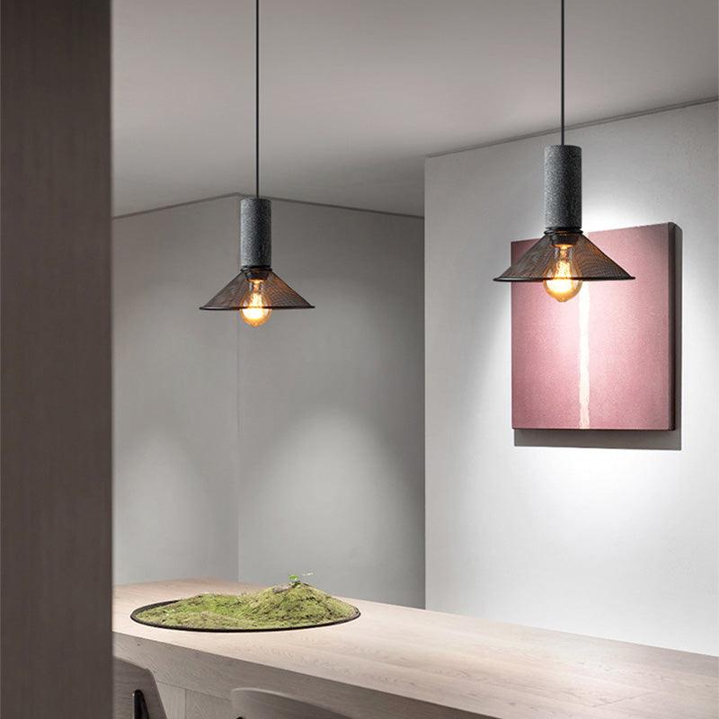 Industriel sort pendellampe med klart glas | livraina