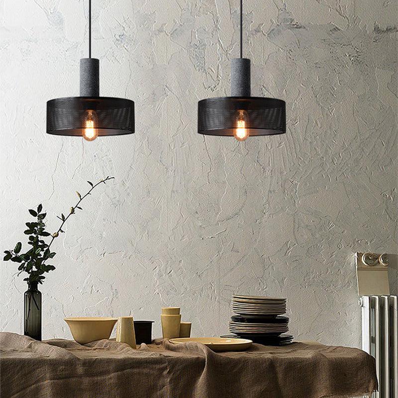 Industriel sort pendellampe med klart glas | livraina