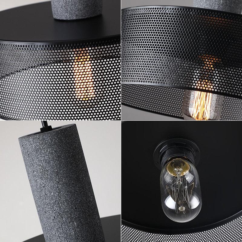 Industriel sort pendellampe med klart glas | livraina