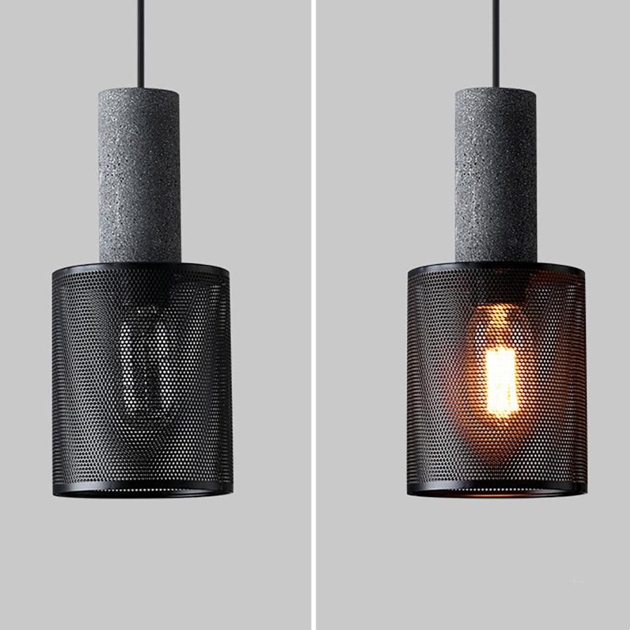 Industriel sort pendellampe med klart glas | livraina