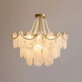 Lámpara colgante francesa vintage de cristal y vidrio color crema | livraina