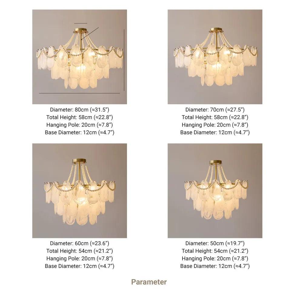 Lámpara colgante francesa vintage de cristal y vidrio color crema | livraina