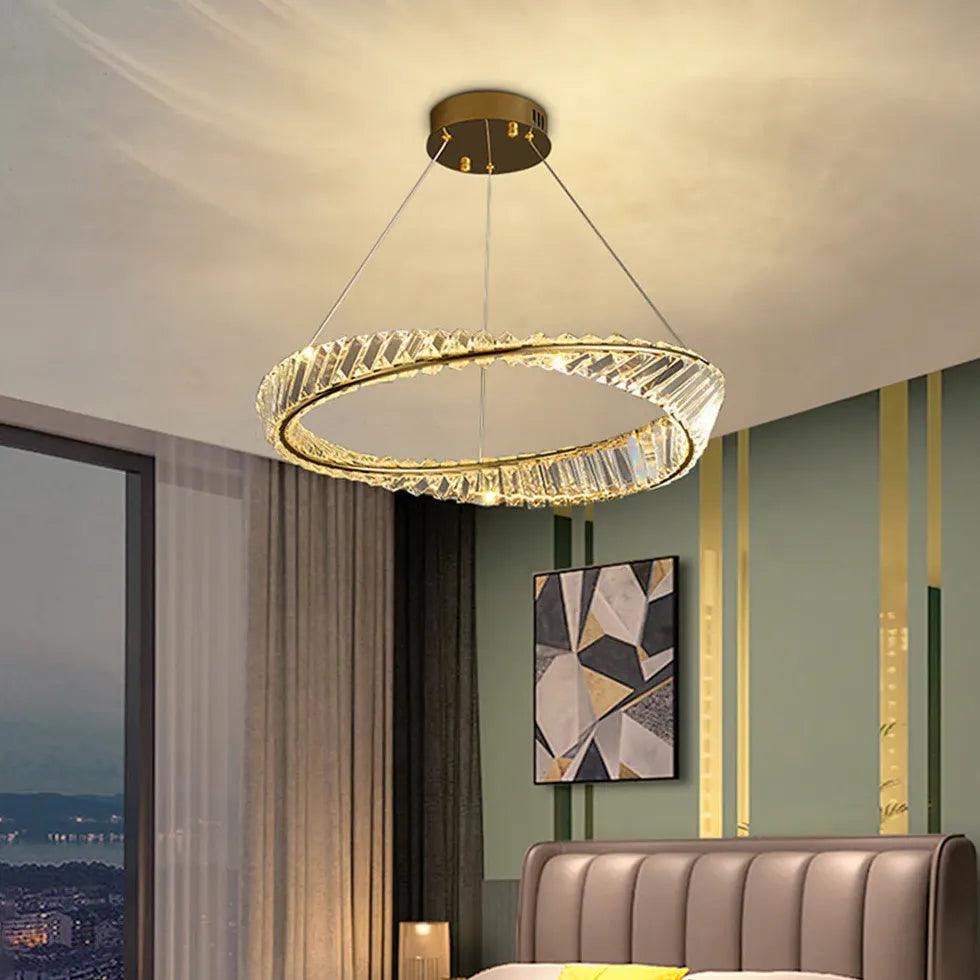 Moderne kristallen ring-hanglampen voor de eetkamer | livraina