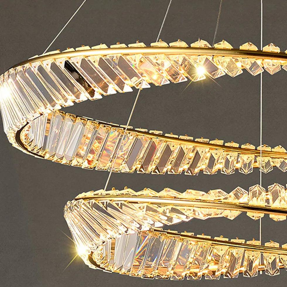 Moderne kristallen ring-hanglampen voor de eetkamer | livraina
